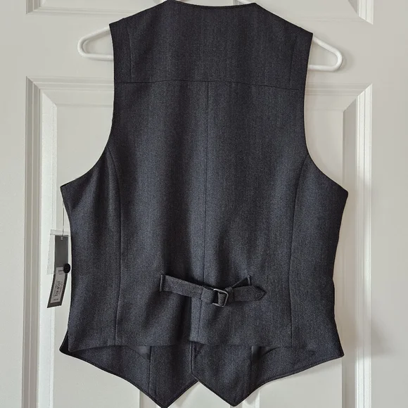 NWT Apt. 9 Men's Herringbone Vest Charcoal Gray Size Small - Picture 2 of 11